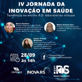 Escola de Saúde Pública divulga IV Jornada de Inovação em Saúde. 