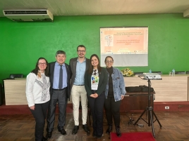Diretor Adjunto da Escola de Saúde Pública, Rodrigo Boff Daitx no Encontro de Educação Permanente em Saúde Coletiva da Macrorregional Sul