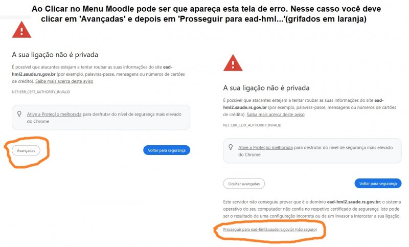 Tela de erro
